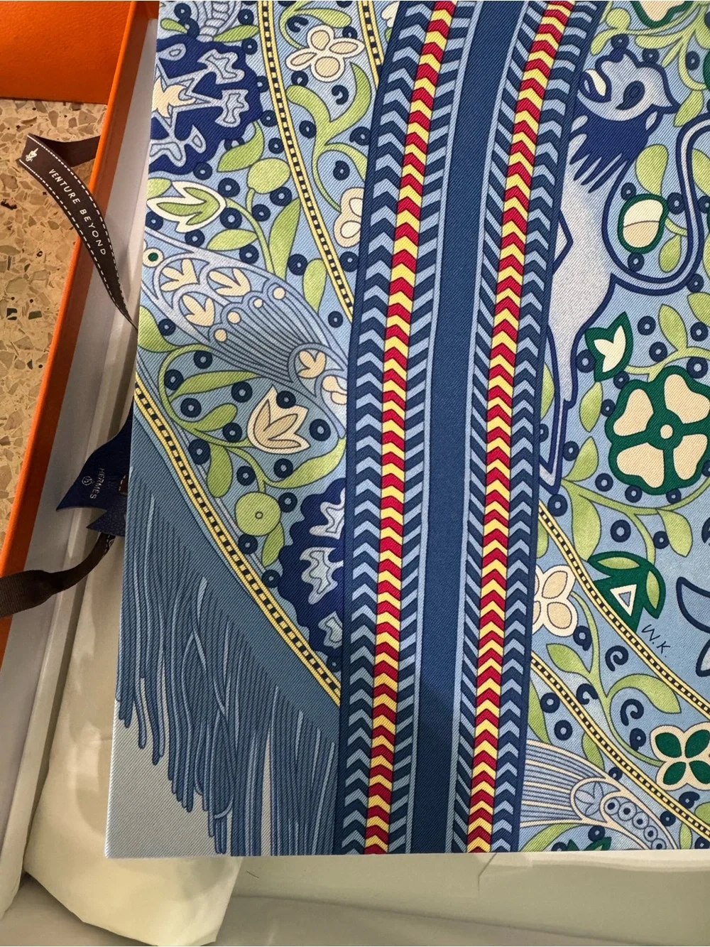 ‘26 Hermes Petit h - Large Decorative Silk/Twill Upholstered Box - BNIB